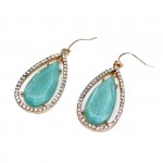 Opal Turquoise Teardrop Pave Earrings